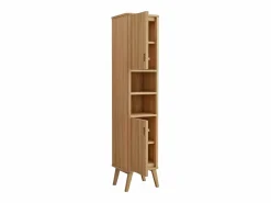 Vente-unique Columna de baño de pie de teca clara con estantes - Alt.180 cm - WAMENA Color natural claro Online