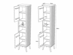 Vente-unique Columna de baño de pie de teca clara con estantes - Alt.180 cm - WAMENA Color natural claro Online