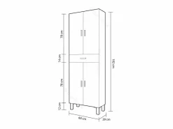 duehome Columna de baño Dolce Blanco Brillo Gris Discount