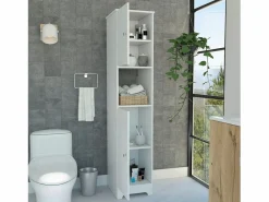 TuHome Columna de baño Ibis en Melamina con 2 puertas y 1 estante , 172.21 cm X 36.32 cm X 40.64 cm , Blanco Discount