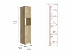 Columna de baño Ibis en Melamina con 2 puertas y 1 estante , 172.21 cm X 36.32 cm X 40.64 cm ,^TuHome Outlet