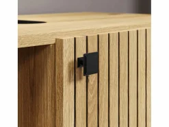 ebuy24 Columna De Baño|Columna de baño ranurada 2 puertas, 2 nichos H186 cm - PUREBLISS