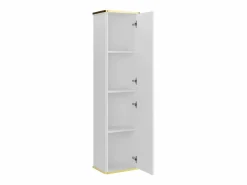 Vente-unique Columna De Baño|Columna de baño suspendida estriada, color mate, 3 estantes, Al.140 cm, KELIZA