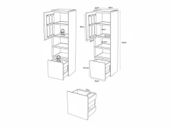 Vente-unique Columna de baño suspendida de teca con estantes - Alt.140 cm - KUPANG Color natural claro Online