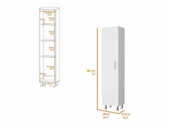 Columna de baño Vintro en melamina con 4 estantes y 1 puerta , , 180 cm X 40 cm X 31.3 cm^TuHome Online