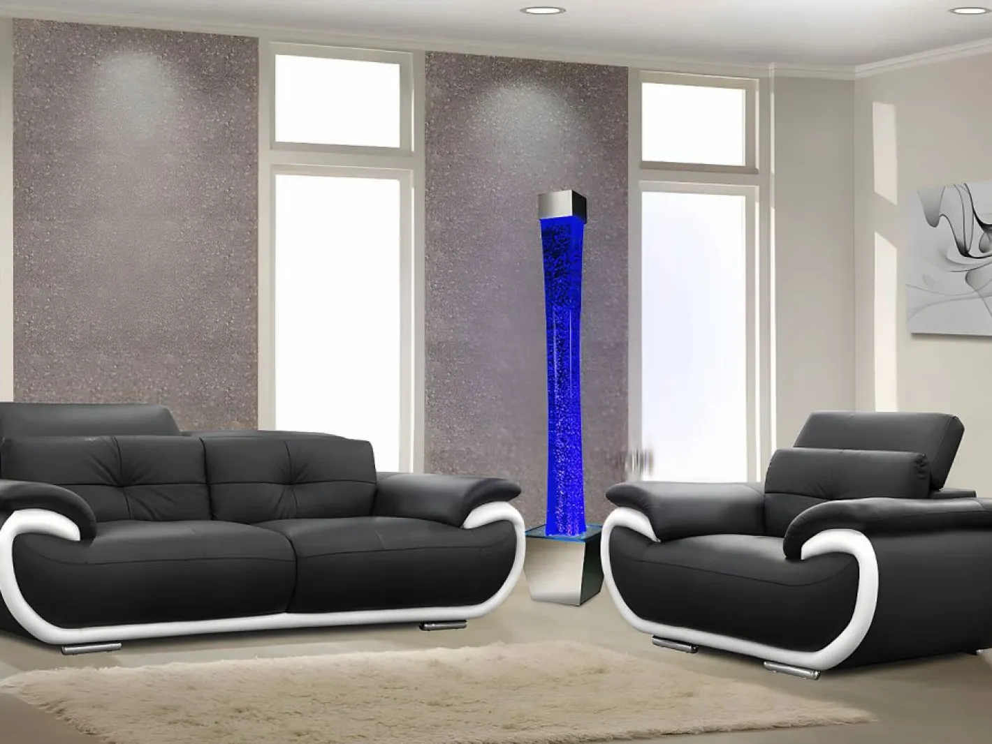 OZAIA Lámpara De Pie|Columna de burbujas de agua con leds color cambiante GOBIE