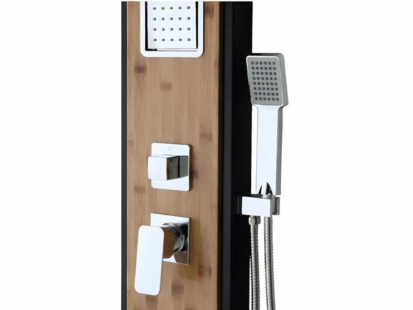 Shower & Design Columna de ducha balneoterapia DALIMA panel de bambú Color natural claro
