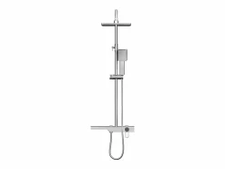 Shower & Design Columna De Ducha|Columna de ducha de aluminio - Níquel cepillado - H126 x L40 x P35,5 cm - JIZEO