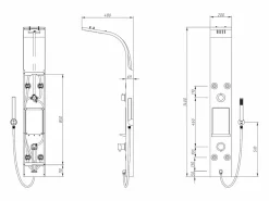 Shower & Design Columna de ducha de hidromasaje - - 20 x 140 cm - ROANA Negro Clearance