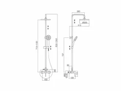 Columna de ducha monomando MORA mate Ø 25cm^MIRLO Clearance