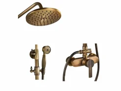MIRLO Columna de ducha monomando retro SENISE envejecido Dorado Best