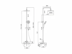 MIRLO Columna de ducha monomando PIANA Cromado Plateado Discount