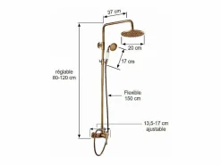 Valaz Columna de ducha monomando retro TURSI envejecido Dorado Discount