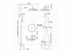 Valaz Columna de ducha monomando MORA Ø 30cm Cromado Plateado Outlet