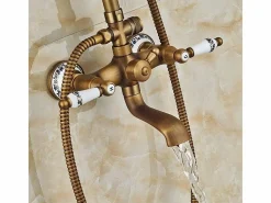 Valaz Columna De Ducha|Columna de ducha para bañera retro FLORINA envejecido