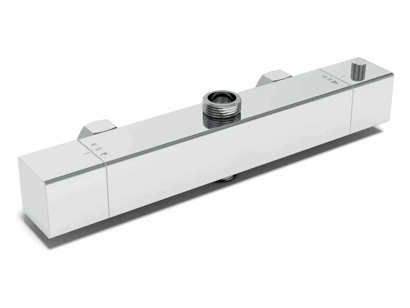 Columna de Ducha Termostática Cromado, Alcachofa Cuadrada y Ducha Superior Grande^Aica Clearance