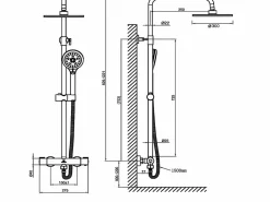 Columna de ducha termostática BOSSA mate Ø30 cm^Valaz Hot