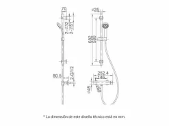 Columna de ducha termostático con barra MELBA Ø 25 cm Cromado^Valaz Sale