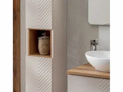 Petits-Meubles Columna De Baño|Columna de pared 2 puertas 1 compartimiento Manoa Cachemira y madera