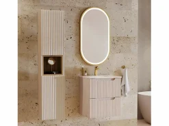 Petits-Meubles Columna De Baño|Columna de pared 2 puertas 1 compartimiento Riva Cachemira y Madera