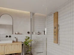 Shower & Design Columna ducha hidromasaje SOLAL bambú – 20x140cm Color natural claro Outlet