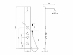 Shower & Design Columna ducha hidromasaje SOLAL bambú – 20x140cm Color natural claro Outlet