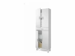 Columna De Baño|Columna para baño Kris de 4 puertas y 1 cajón acabado brillo, 182 cm(alto)60 cm(a
