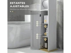 Basic Accesorios De Wc|Columna portarrollos Siena Kleankin con puerta 80x20x20 cm