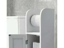 Basic Accesorios De Wc|Columna portarrollos Siena Kleankin con puerta 80x20x20 cm