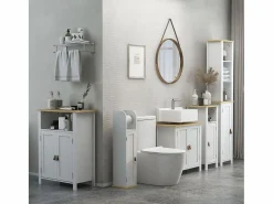 Basic Accesorios De Wc|Columna portarrollos Siena Kleankin con puerta 80x20x20 cm