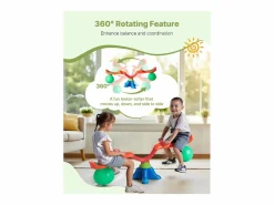 Columpio|Columpio Balancín SucceBuy, Capacidad de Carga de 24,9 kg por Asiento, Equipo de Juego Exterior Rebotador, para 2 Niños de 3 Años en Adelante