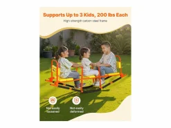Columpio Balancín SucceBuy, Capacidad de Carga 90,7 kg, con Asas, Asientos Amplios con Respaldo, para Césped, Jardín, para 2 Niños de 3 Años en Adelante Multicolor Online