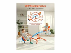 Columpio Balancín SucceBuy, Capacidad de Carga 136 kg, con Cómodas Asas, Asientos con Respaldo, Rotación de 360°, para 2 Niños de 3 Años en Adelante Multicolor Discount