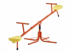 Columpio|Columpio de Balancín SucceBuy para Niños, Capacidad 45,4 kg por Asiento, Equipado con Asas Ergonométricas, Patas de Soporte de 4 Ramas, Rotación 360°