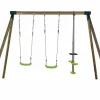 Columpio de madera "Lana" - Con 2 columpios y 1 cara a cara^Habitat et jardin Discount