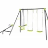 Habitat et jardin Columpio de metal "Basile" - 4 aparatos - Verde Hot