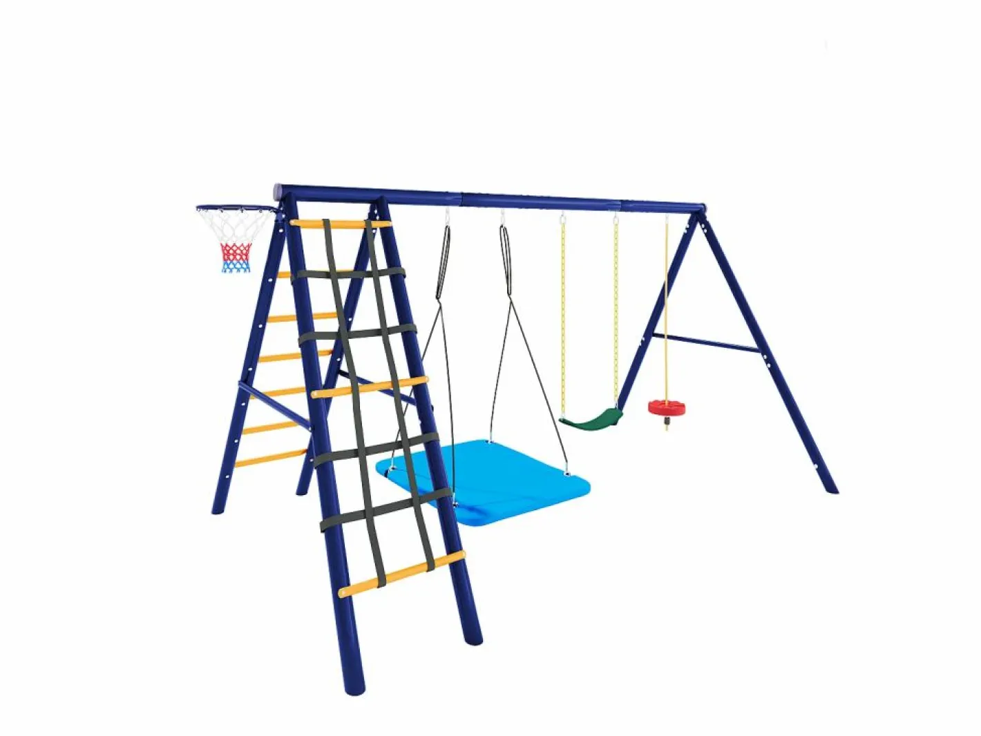 Merax Columpio|Columpio infantil multifuncional para exterior - 310 x 174 x 203 cm - de acero - con estructura de escalada -