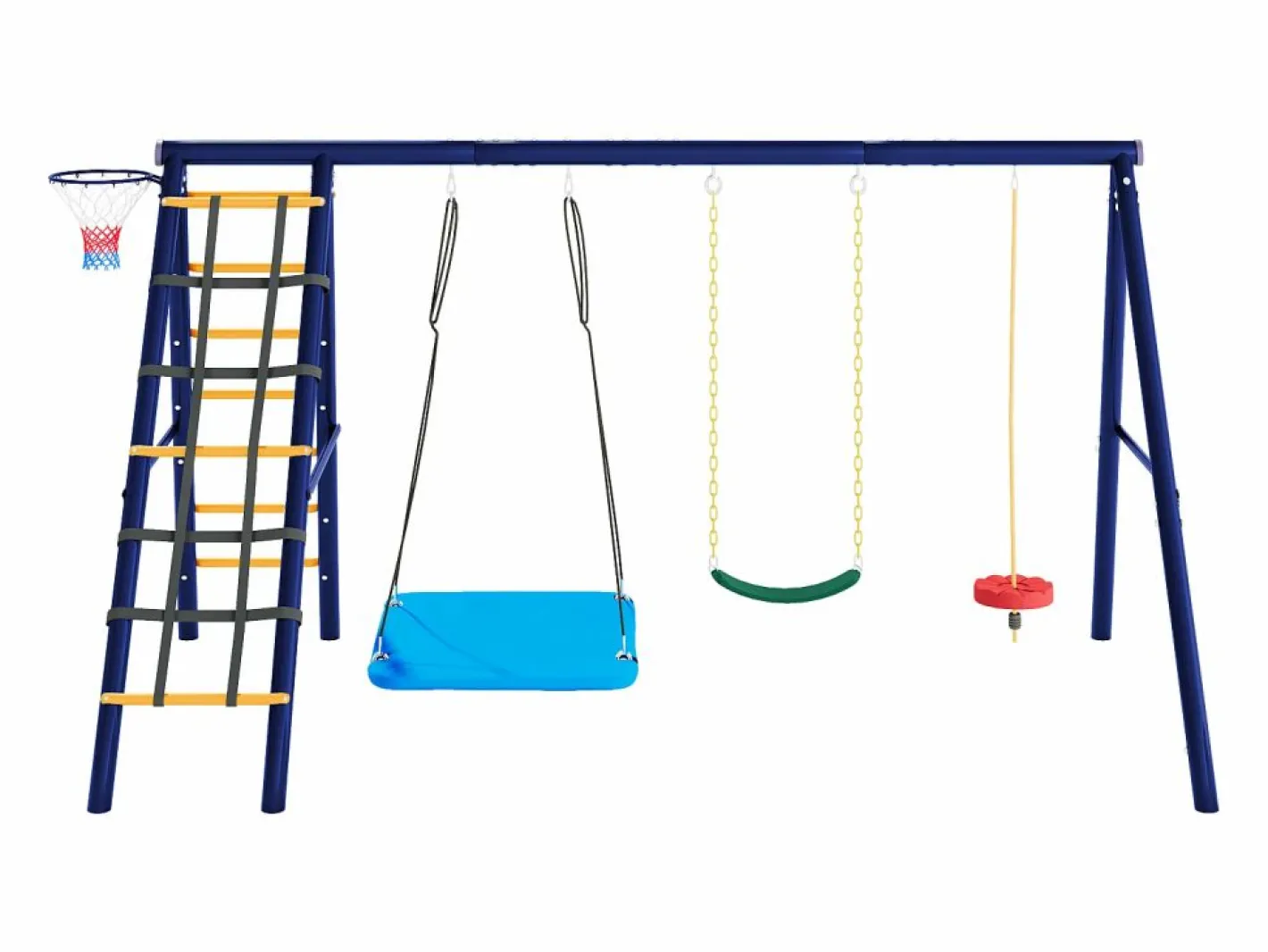 Merax Columpio|Columpio infantil multifuncional para exterior - 310 x 174 x 203 cm - de acero - con estructura de escalada -