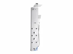 Columna De Ducha|Coluna de Duche SucceBuy con Chuveiro Efeito Chuva en Acero Inoxidable, Torneira 4 Funciones, 6 Jatos Corporais, Chuveiro de Mão, 124 cm