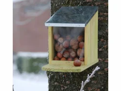 Best For Birds Comedero de madera y zinc para ardillas Beige New