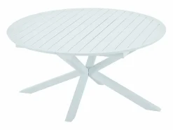 MYLIA Comedor de jardín de aluminio: una mesa extensible + 6 sillas - YOHA de Blanco Online