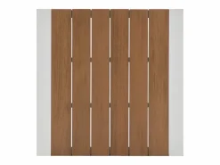 MYLIA Comedores De Jardín|Comedor de jardín de aluminio: una mesa L.80 cm y 2 sillones apilables - Natural claro y blanco - LIOUS de