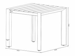 MYLIA Comedores De Jardín|Comedor de jardín de aluminio: una mesa L.80 cm y 2 sillones apilables - Natural claro y blanco - LIOUS de