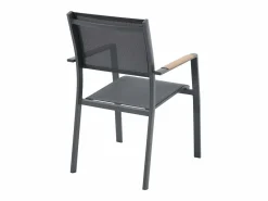 Comedor de jardín de aluminio: una mesa extensible L.205/286,5 cm y 10 sillones apilables - Antracita - MACILA de^MYLIA New