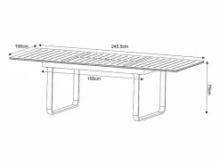 MYLIA Comedor de jardín de aluminio: mesa extensible de aluminio L.155/246 cm y 6 sillones - Natural claro y blanco - SERUNO de Color natural claro / Blanco Sale