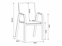 MYLIA Comedor de jardín de aluminio: mesa extensible de aluminio L.155/246 cm y 6 sillones - Natural claro y blanco - SERUNO de Color natural claro / Blanco Sale