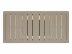 MYLIA Comedores De Jardín|Comedor de jardín de aluminio: mesa extensible L.205/286.5 cm y 10 sillones apilables - Taupe - MACILA de