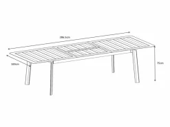 MYLIA Comedor de jardín de aluminio: una mesa extensible L.205/286,5 cm y 6 sillones apilables - Antracita - MACILA de Gris antracita Sale