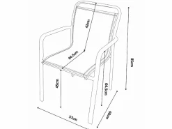 MYLIA Comedor de jardín de aluminio: una mesa redonda extensible L.150/200 cm y 6 sillones apilables - - VELYRA de Topo Clearance