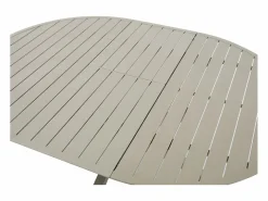 MYLIA Comedor de jardín de aluminio: una mesa redonda extensible L.150/200 cm y 6 sillones apilables - - VELYRA de Topo Clearance